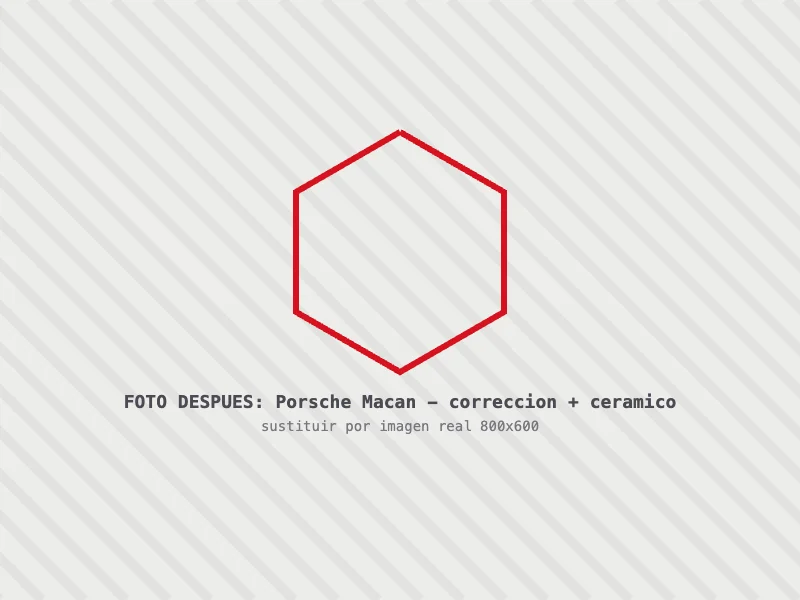 Aleta de Porsche Macan con brillo de espejo después de la corrección de 2 etapas